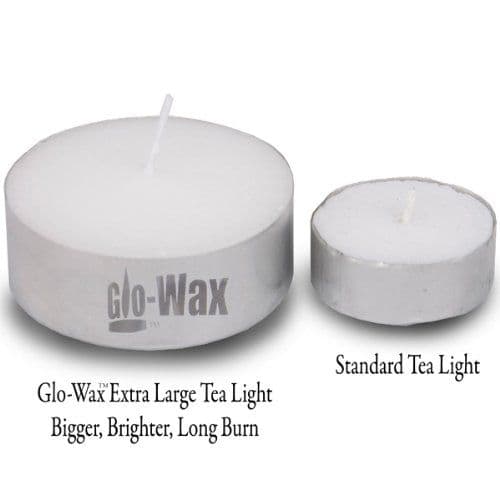 50-Pack GLO-WAX Long-Burning Tea Lights 10 HOUR BURN Per Candle